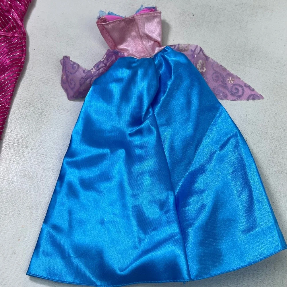 Mixed Doll Clothes Lot Pink Blue Ruffle Dress Skirt Pants Barbie Bratz Style 9pc
